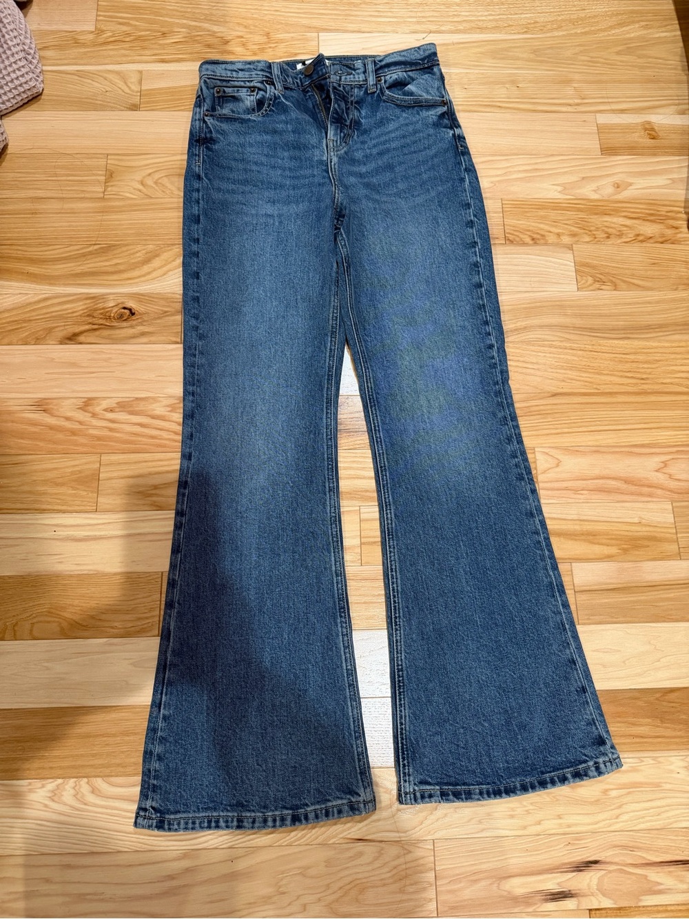 Banana Republic Dark Blue High-Rise Flare Jeans